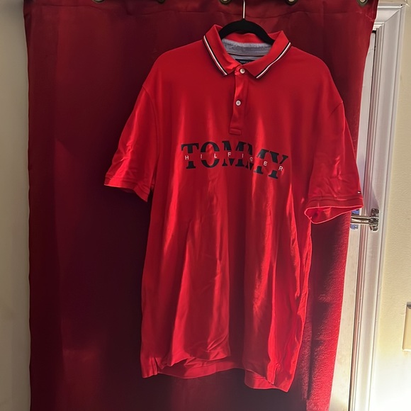 Red Tommy Hilfiger polo extra-large for men - Picture 2 of 2